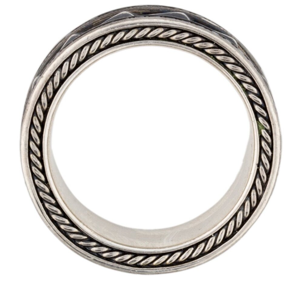 DAVID YURMAN STERLING SILVER 925 ARMORY DIAMOND BAND RING - Picture 8 of 9